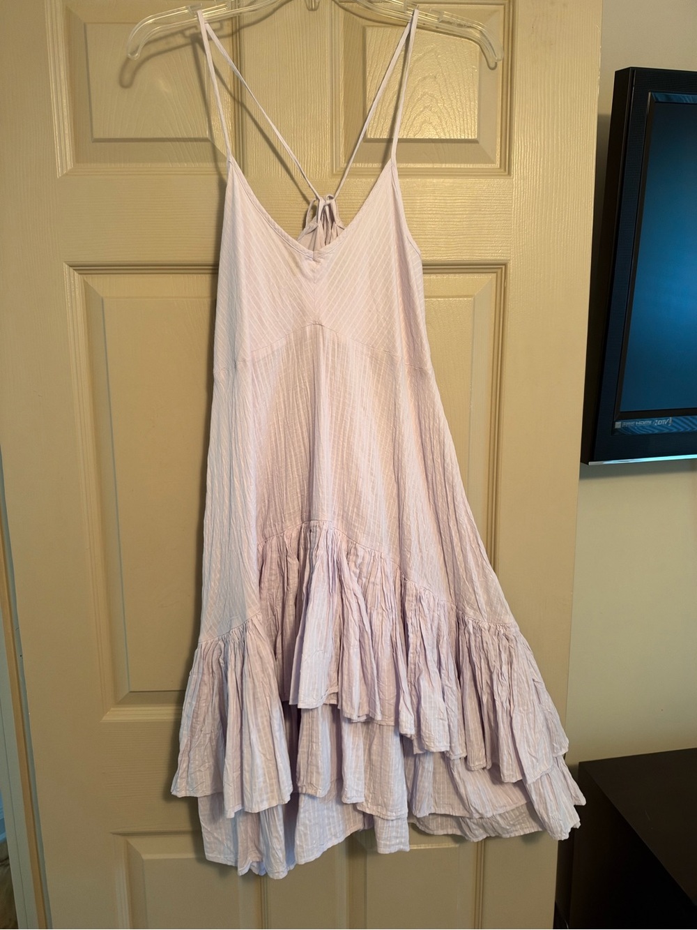 J. Crew Pale Lavender Tiered Ruffle Maxi Dress